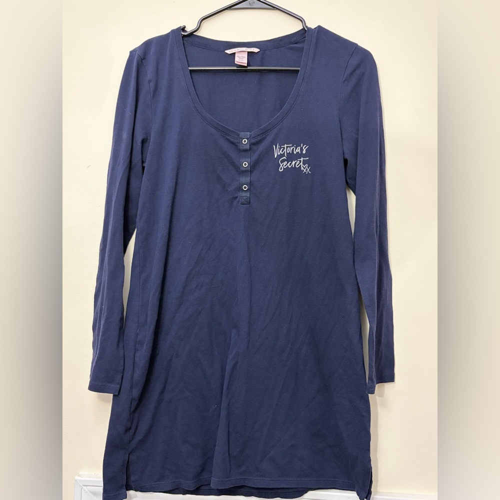 Victoria's Secret Navy Long Sleeve Nightgown